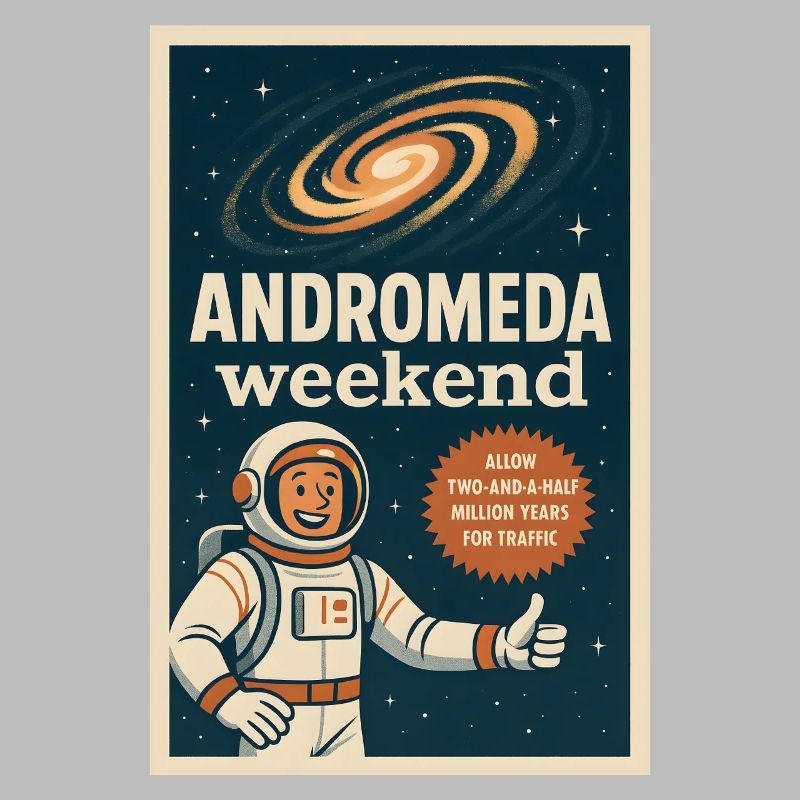 Andromeda Weekend | Space Humor Retro