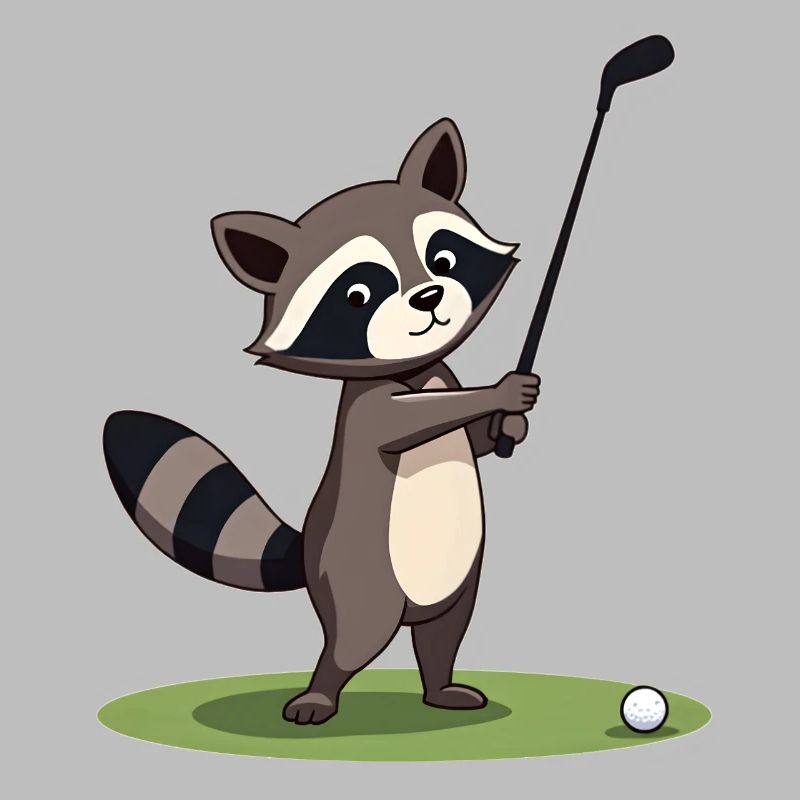 Raton laveur jouant au golf