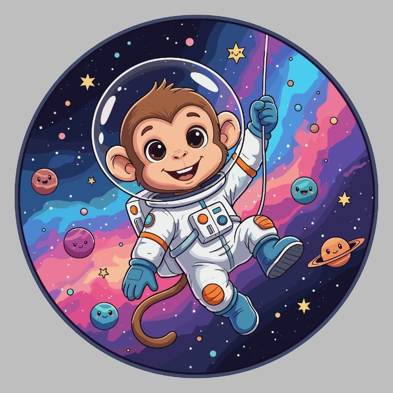 Un astronaute singe dans l’espace stellaire