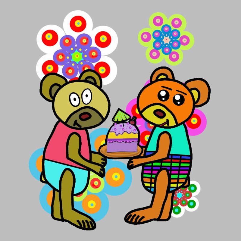 Retro Teddy Blumen Geburtstag Muttertag  Bär