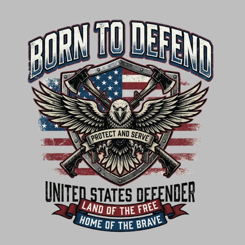 Born to Defend USA Eagle Emblem