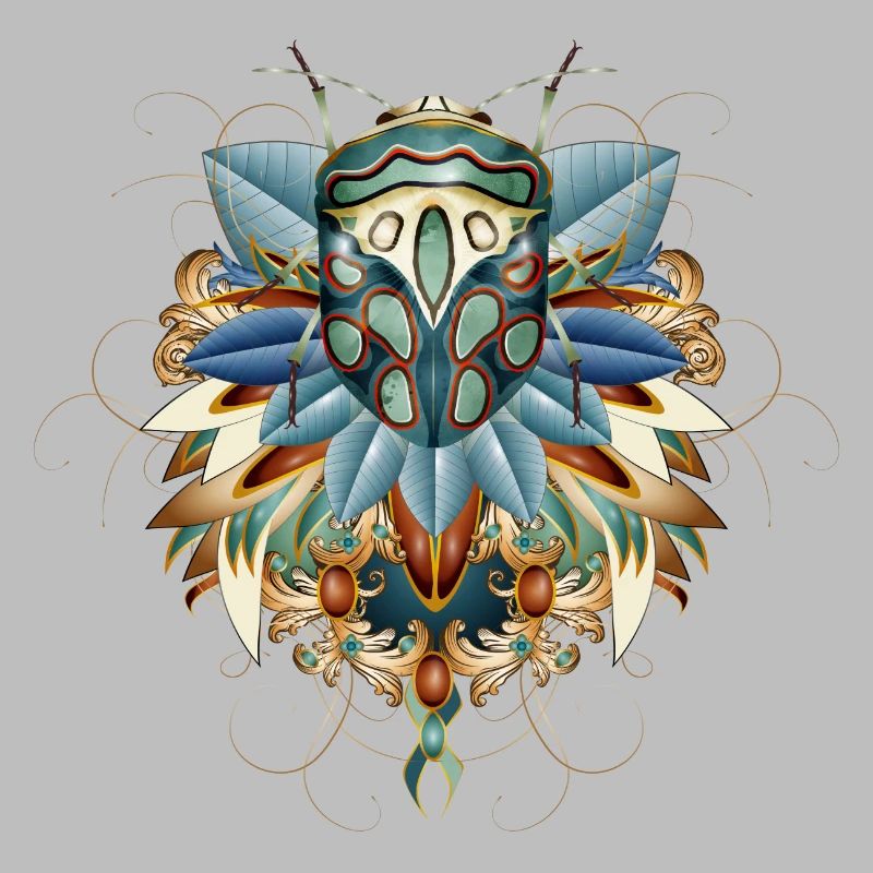 Exotic African Insect in Leaf Amulet