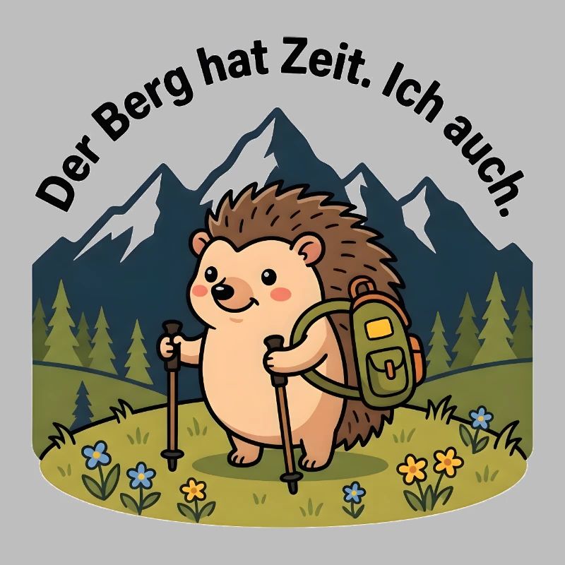 Der Berg hat Zeit. Ich auch. – Igel Wandershirt
