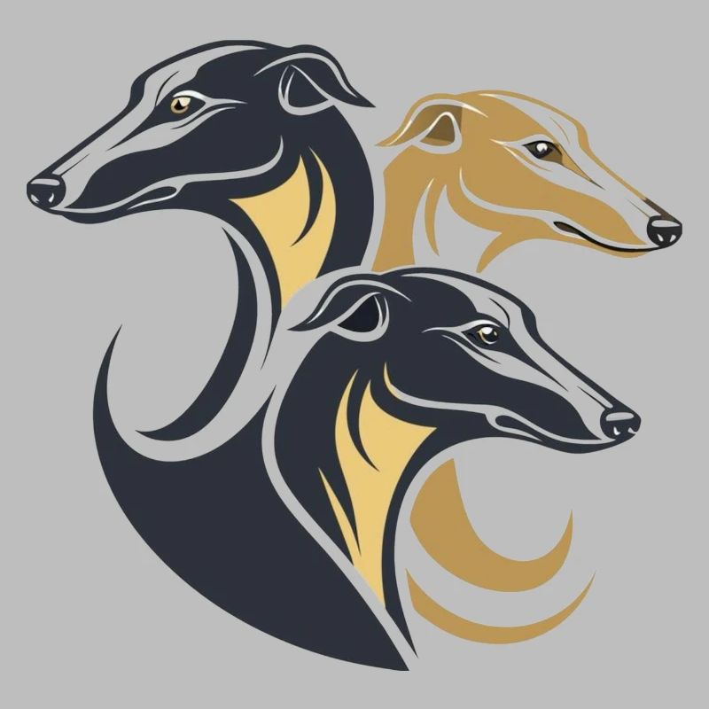 Dreifache Windhunde Silhouette