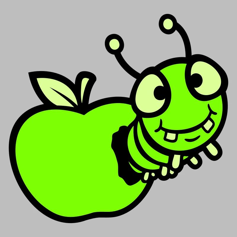 Chenille peeps trou de pomme bande dessinée drôle mignon mignon mignon