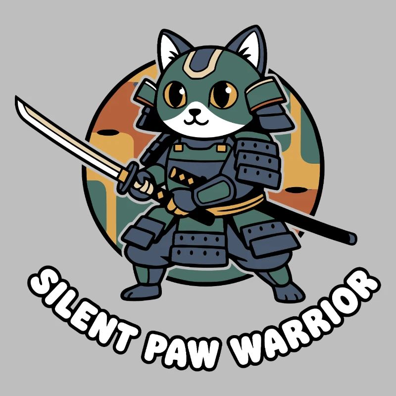 Silent Paws Samouraï Guerrier Chat