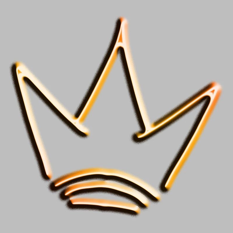 Crown gold red with shadow, simple, isolated