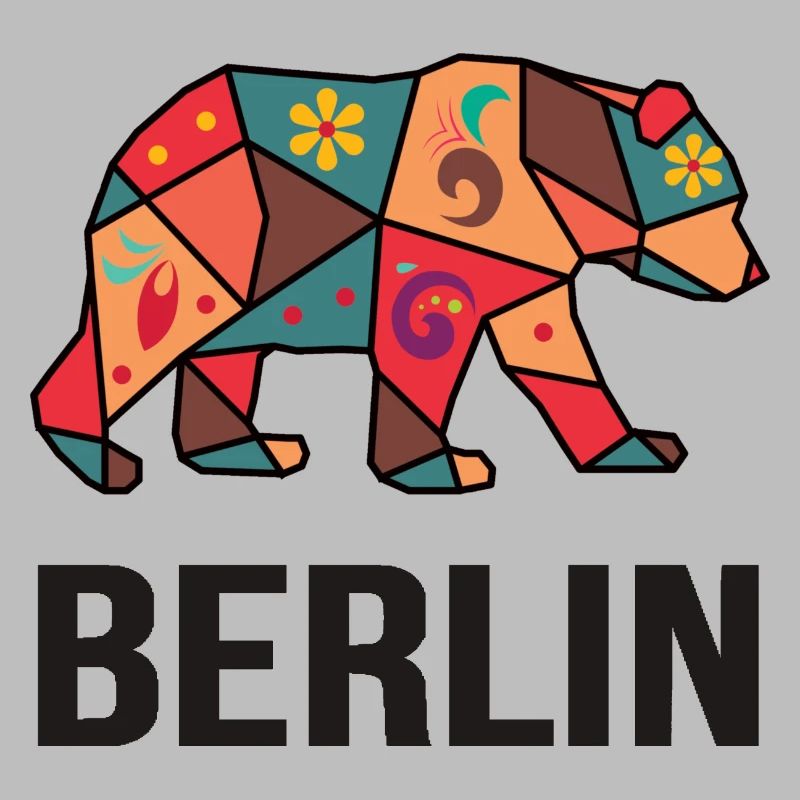 Geometric Berlin Bear Pattern - I love Berlin