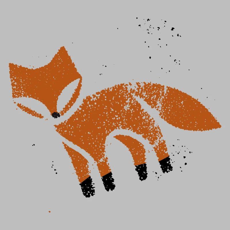 Rustic fox in stamp look