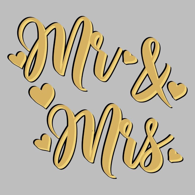Mr And Mrs relief black gold to customize