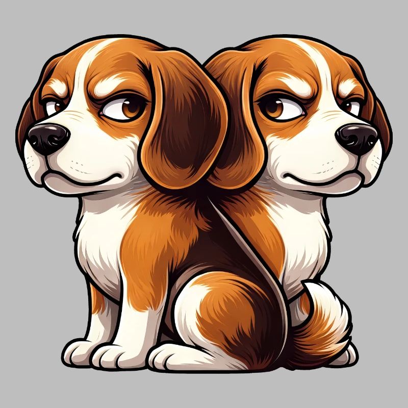 Amis de dessins animés Beagle mignons