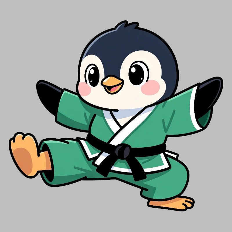 Süßer Pinguin Karate Comic Kinder Kampfkunst