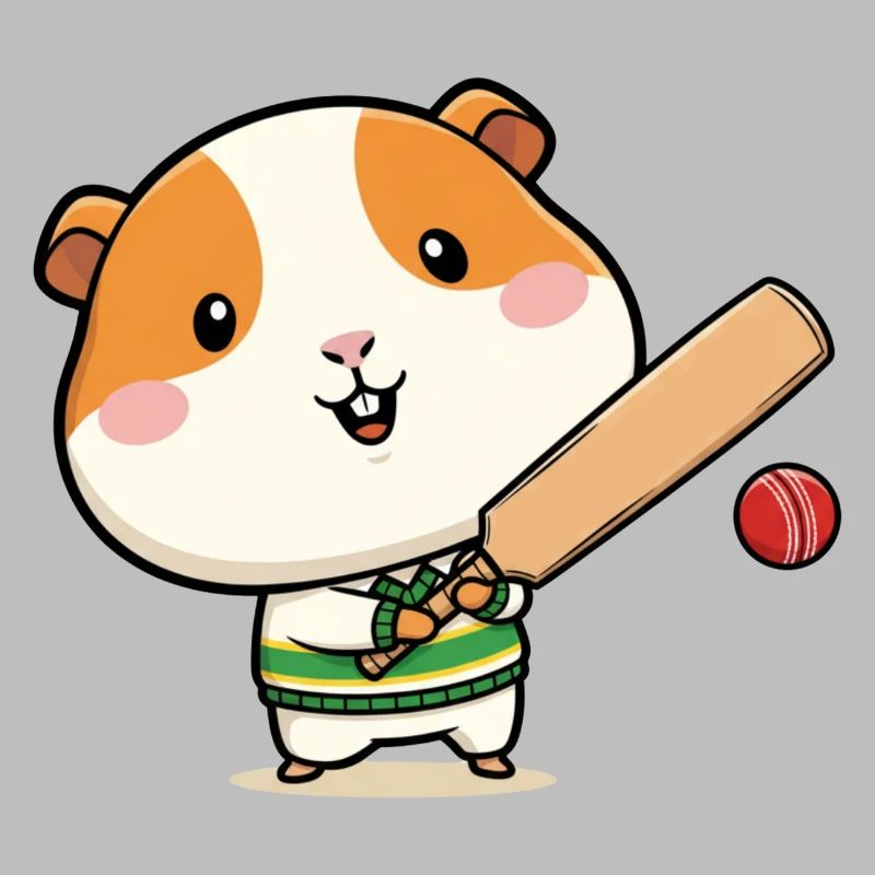 Dessin animé mignon grillon cochon d’Inde