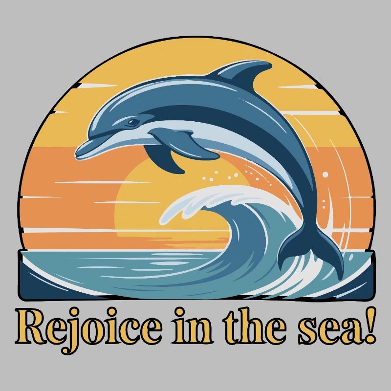 Dolphins Leaping at Sunset Design