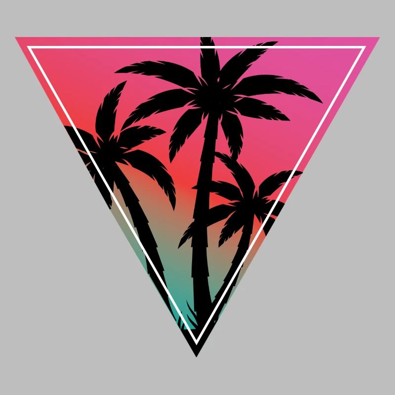 Sunset Palm Triangle Print