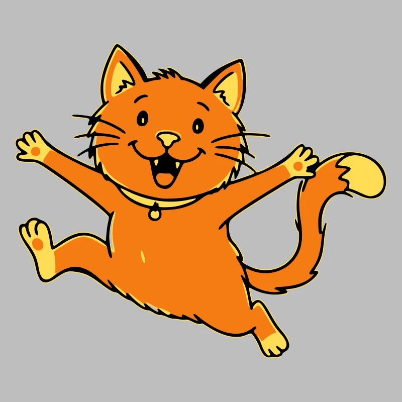 Saut de chat de dessin animé joyeux
