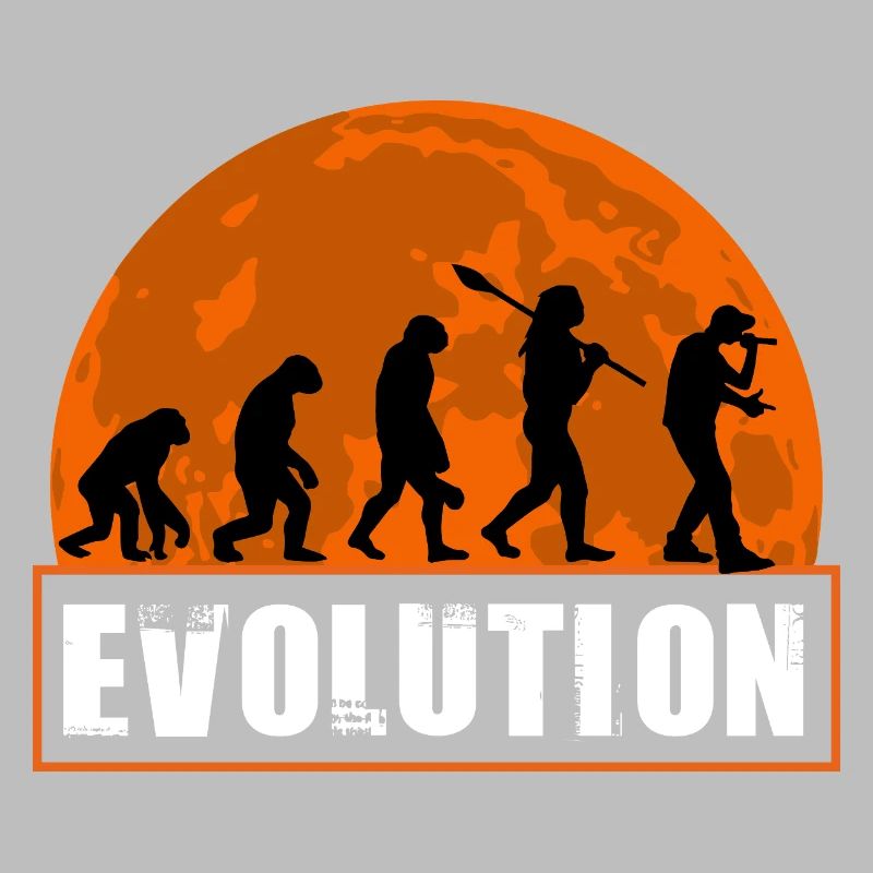 Lustiger Rapper der menschlichen Evolution