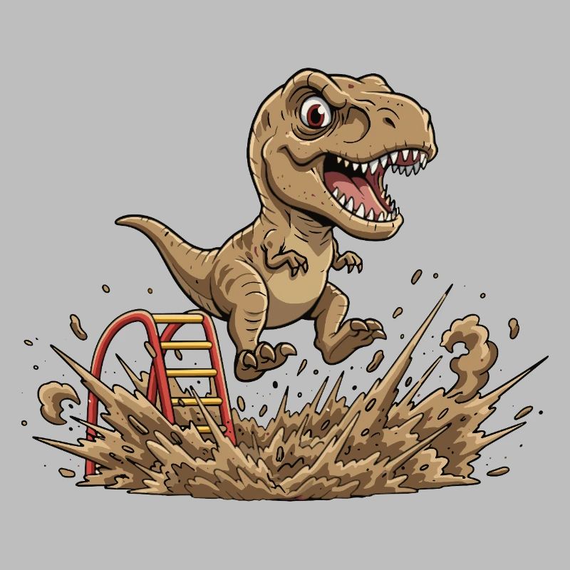 Dino saute dans la boue