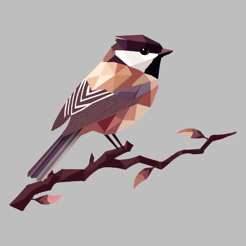 Geometrischer Singvogel – Elegante Polygonkunst