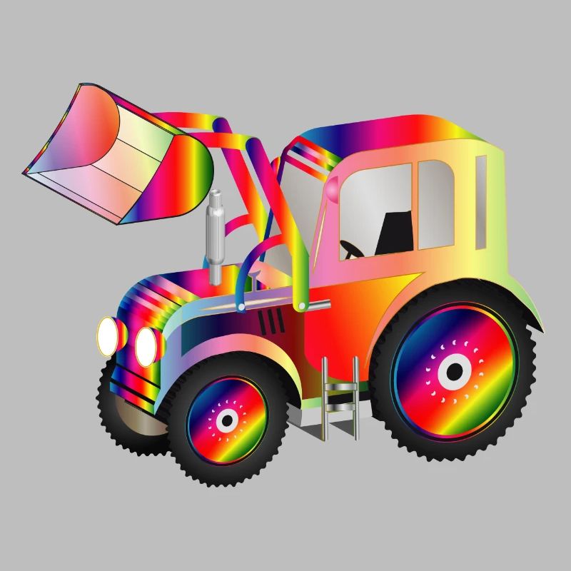 Traktor Frontlader in bunten RegenbogenFarben