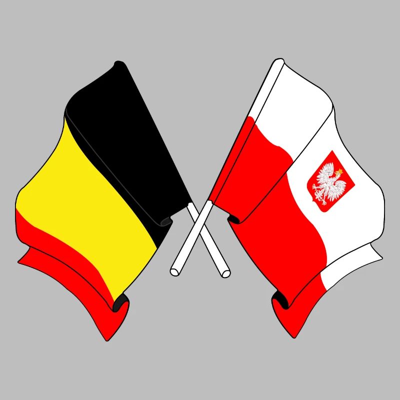 Drapeau de la Belgique, drapeau de la Pologne