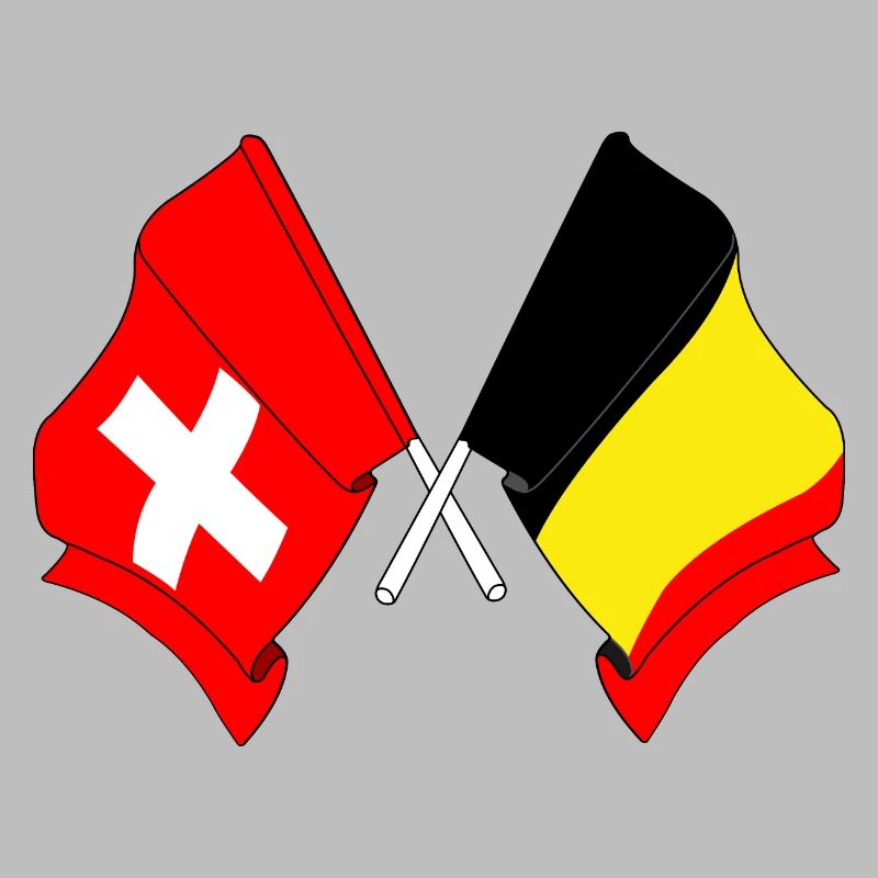 Drapeau de la Suisse et drapeau de la Belgique