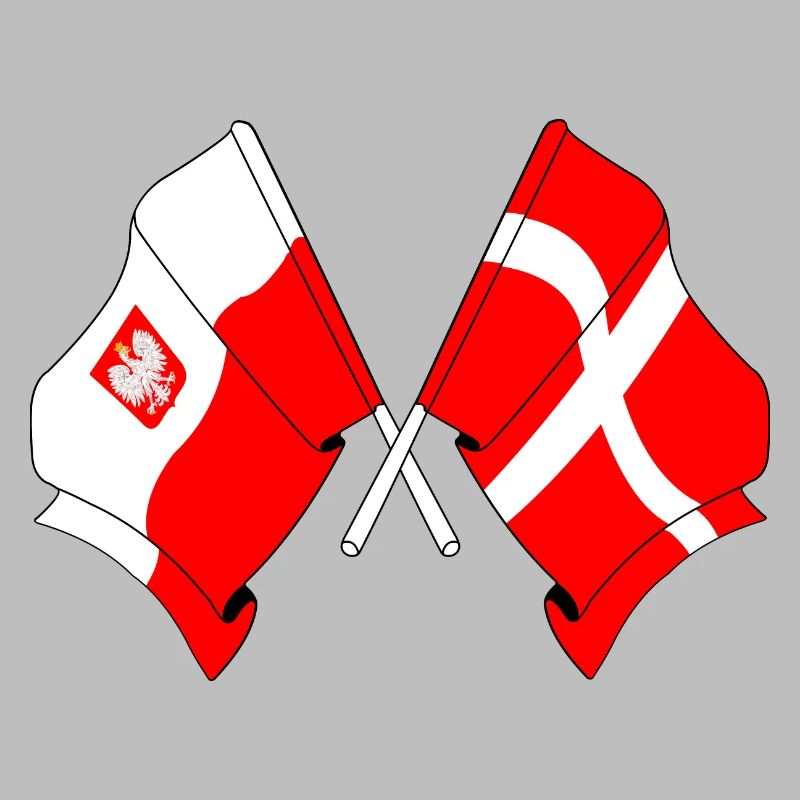 Drapeau de la Pologne et drapeau du Danemark