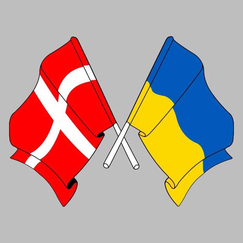 Drapeau Danemark, drapeau Ukraine