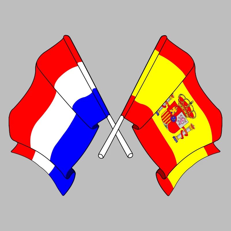 Drapeau des Pays-Bas et drapeau de l’Espagne