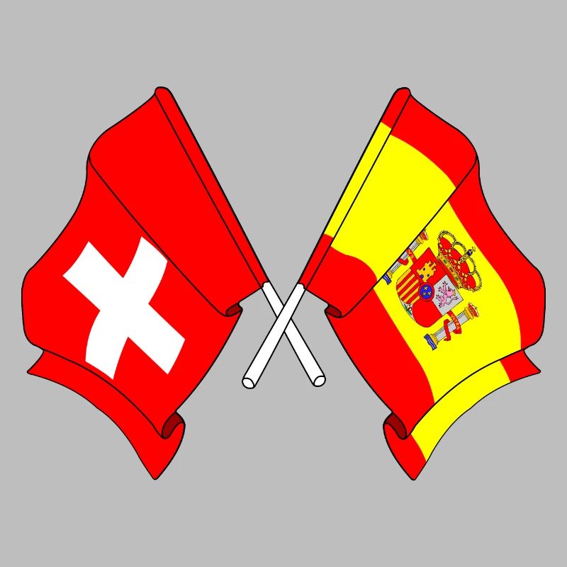 Drapeau de la Suisse et drapeau de l’Espagne