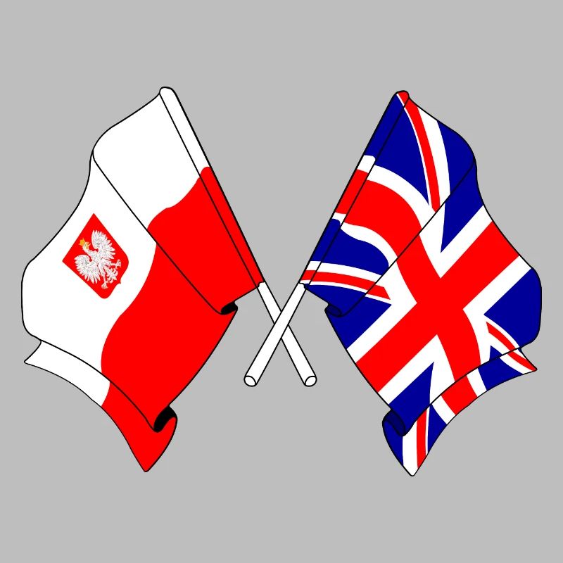 Drapeau de la Pologne, drapeau de l’Angleterre