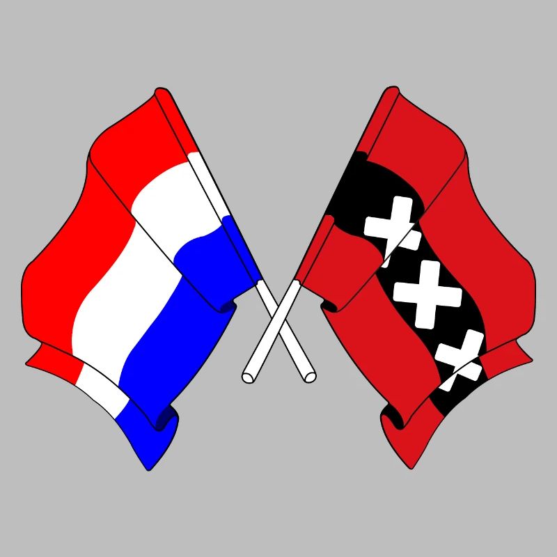 Drapeau Pays-Bas, Amsterdam croisé