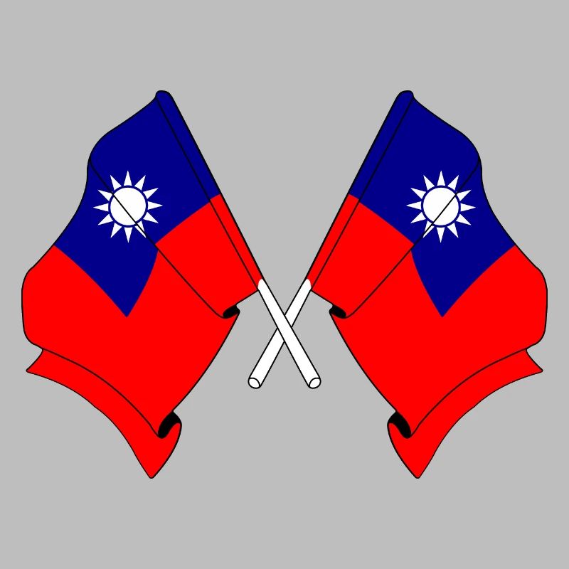 Two flags crossed from Taiwan