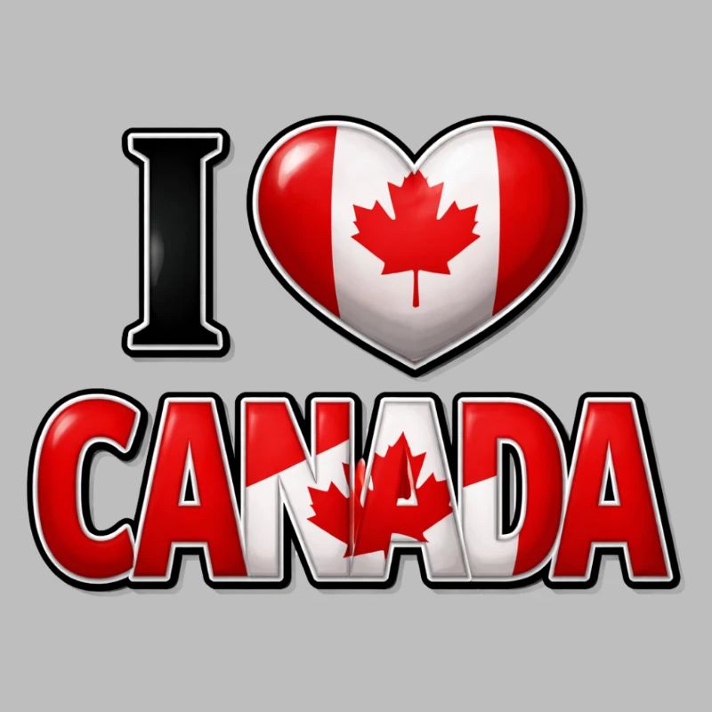 I Love Canada – Heart with Maple Leaf