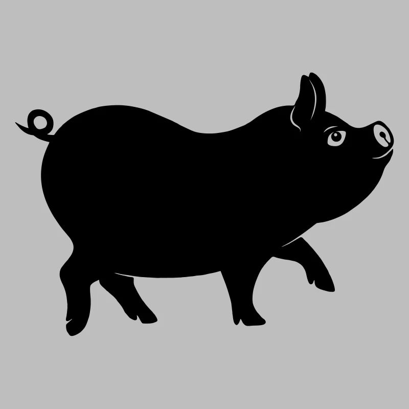 Schweineschattenfigur mit lockigem Schwanz