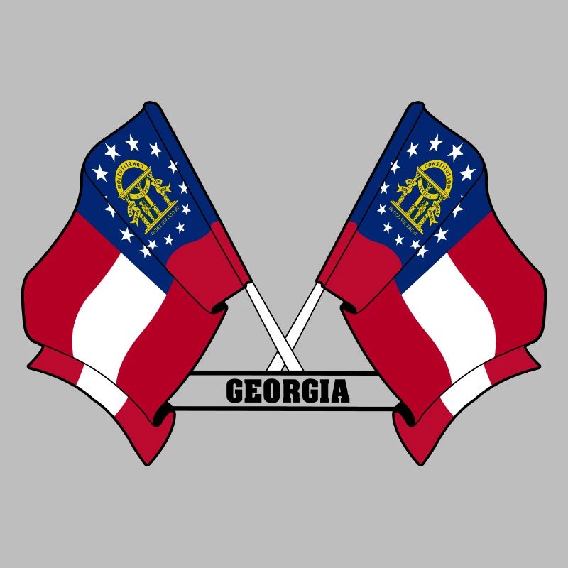 Two flags text GEORGIA