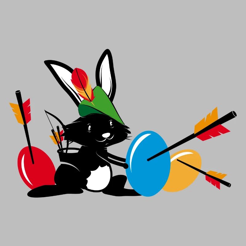 Easter bunny with a bow and arrow