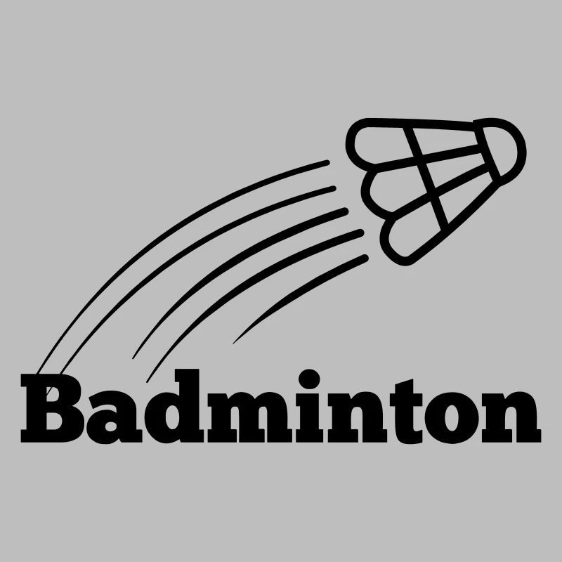 Badminton text with shuttle flying up
