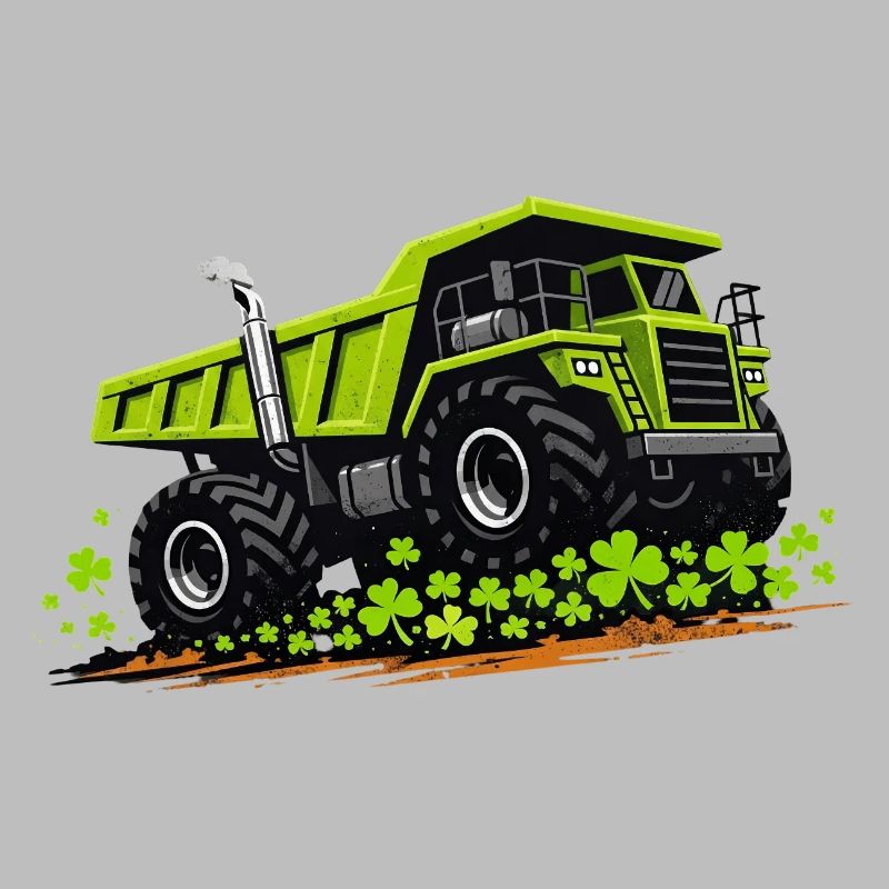 Véhicule de construction de camion-benne de la Saint-Patrick