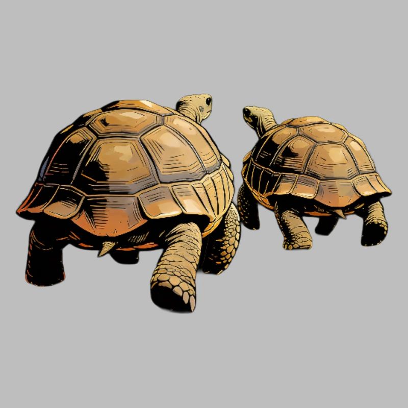 Duo Schildkröten im Abendlicht