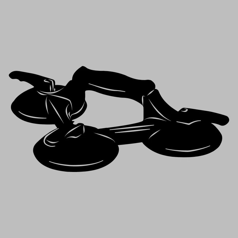 Glass vacuum cleaner with three suction cups