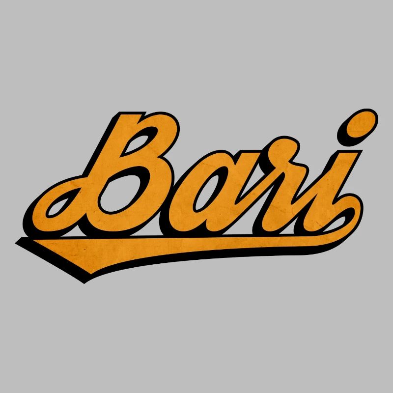 Bari Script: Orange Retro Logo