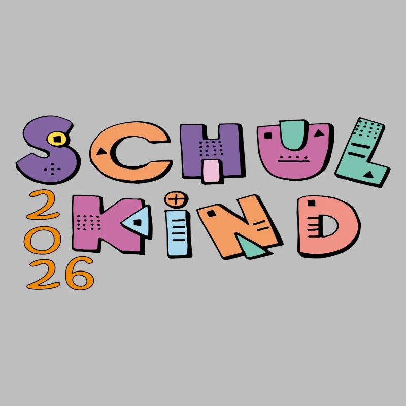 Schulkind 2026  Bunte Buchstaben