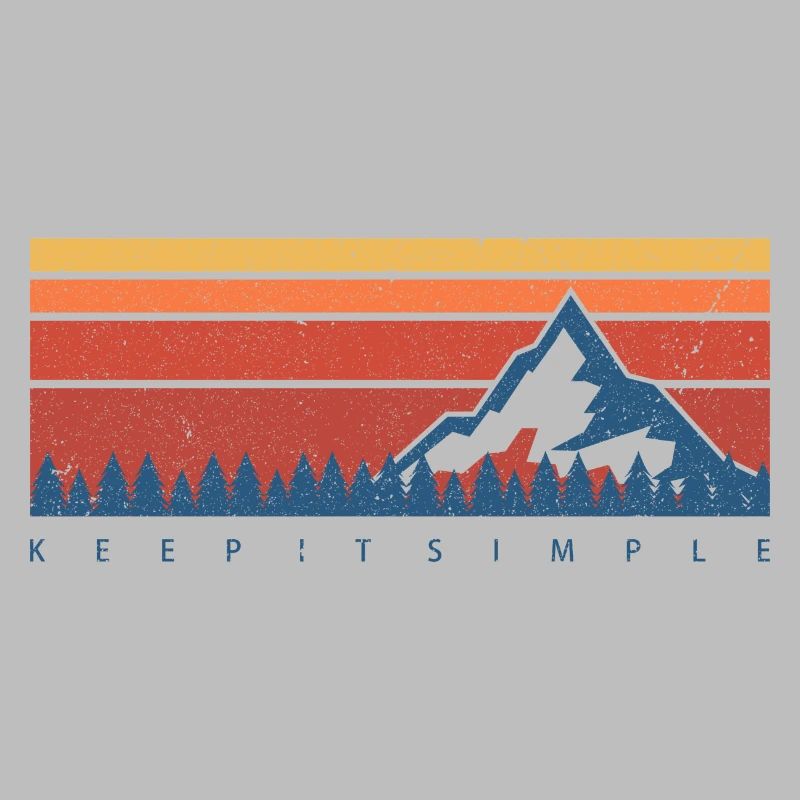 Minimal Mountain Sunset Retro