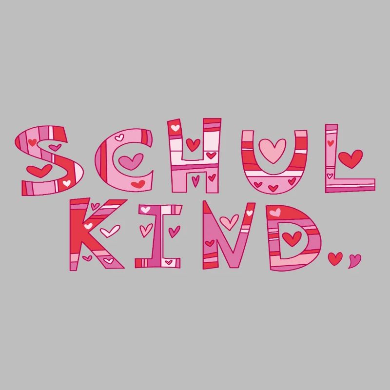 Schoolchild with hearts