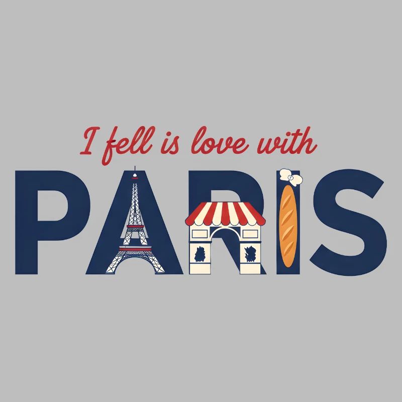 Paris Love – Eiffel Tower & Baguette Design