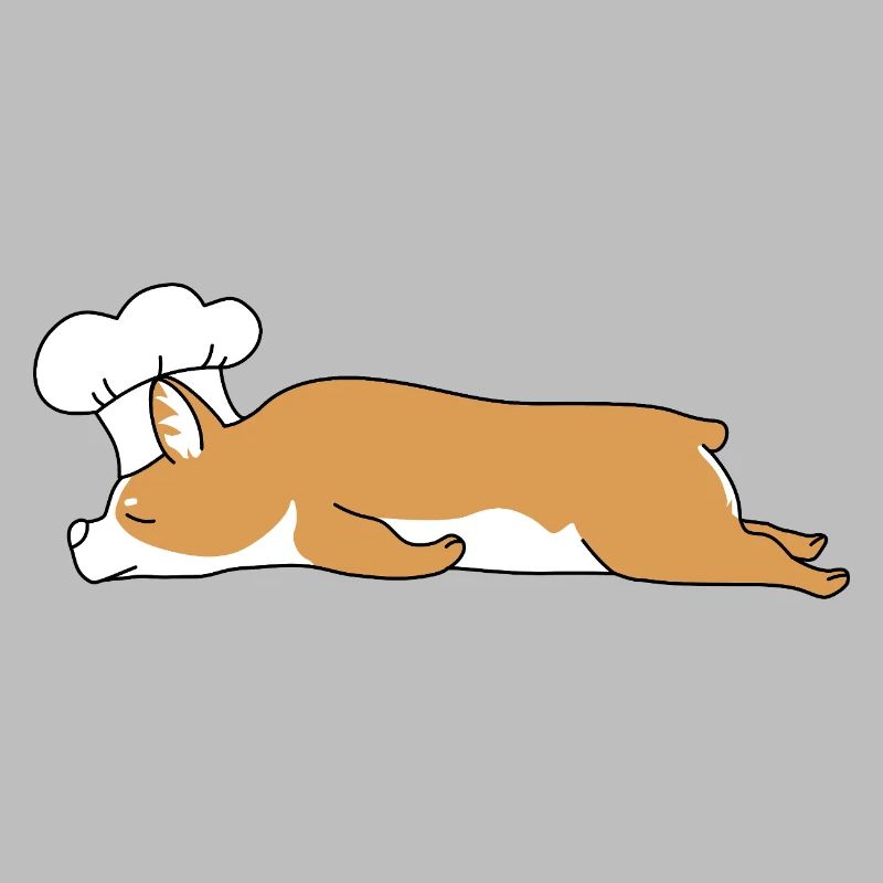 Funny Corgi Chef Cooking Baker Resting Kitchen Gif