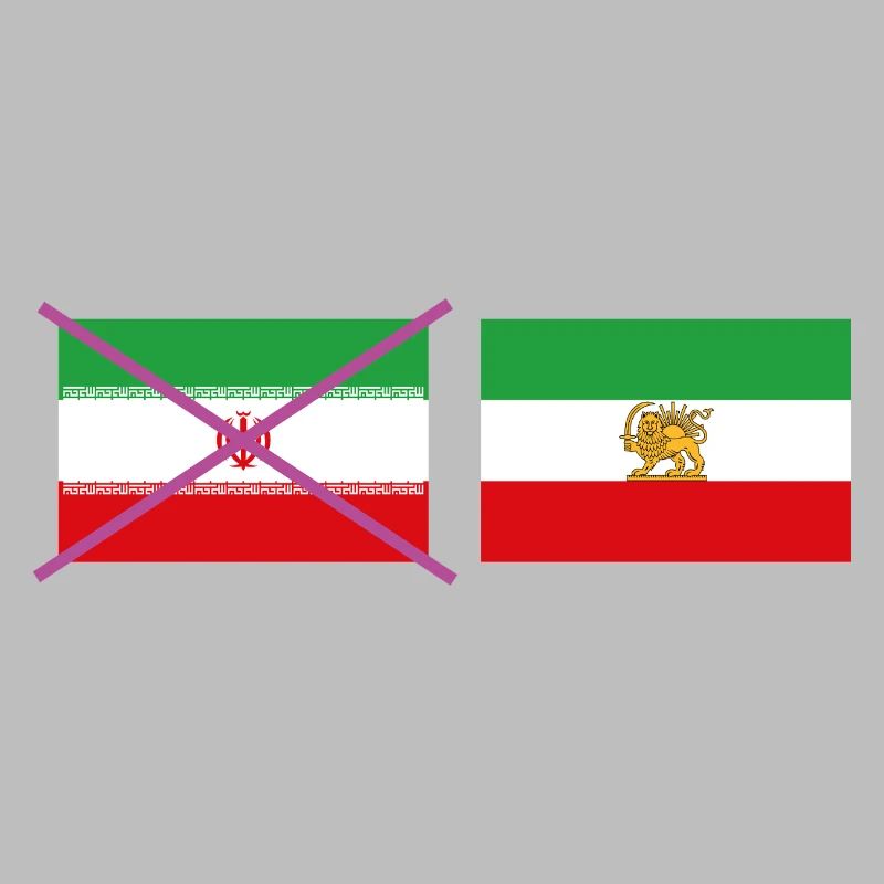 Drapeau traversant l’Iran – arrêt croisé graphique