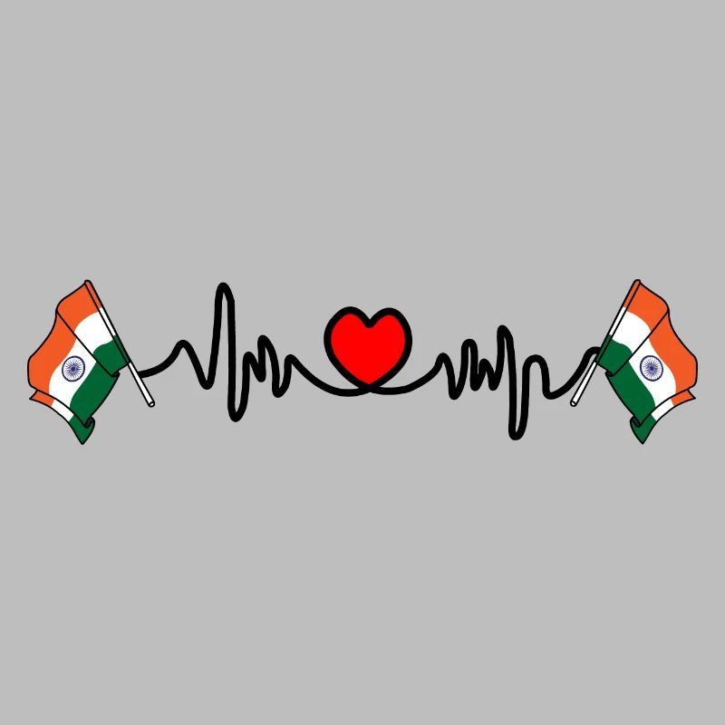 Herzfrequenz Cardio Flagge Indien