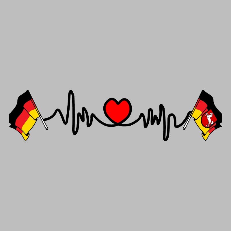 Cardio heart Drapeau Allemagne, drapeau Basse-Saxe